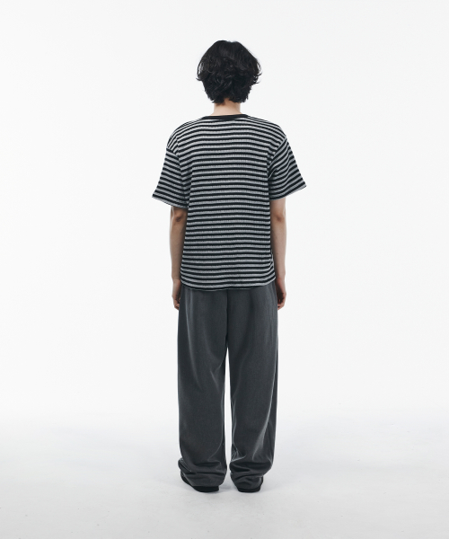 SIGNATURE シグニチャー ダブルタック ワイドスラックス [グレー] 夏素材追加 画像 10
