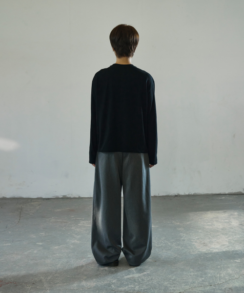 Double Tuck Wide Slacks [Gray] thumbnail 9