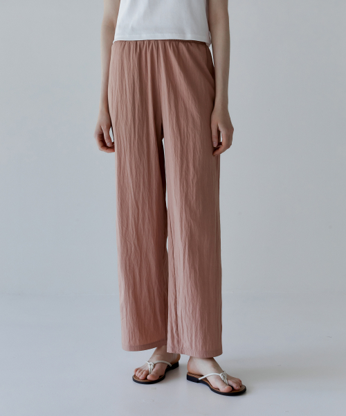 Crease banding wide pants
