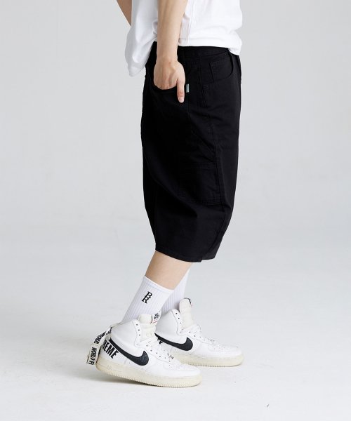 Хлопковые свободные шорты Carpenter — Black