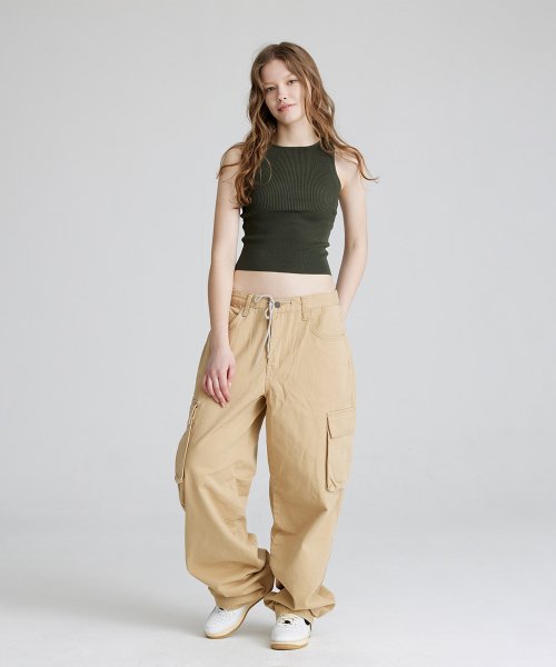 MUSINSA | BSRABBIT CARGO LOOSE FIT COTTON PANTS BEIGE