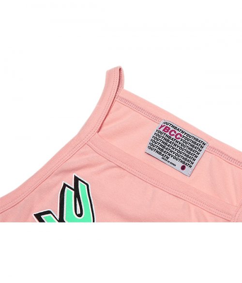 ROUGH LOGO CROP TOP_PEACH