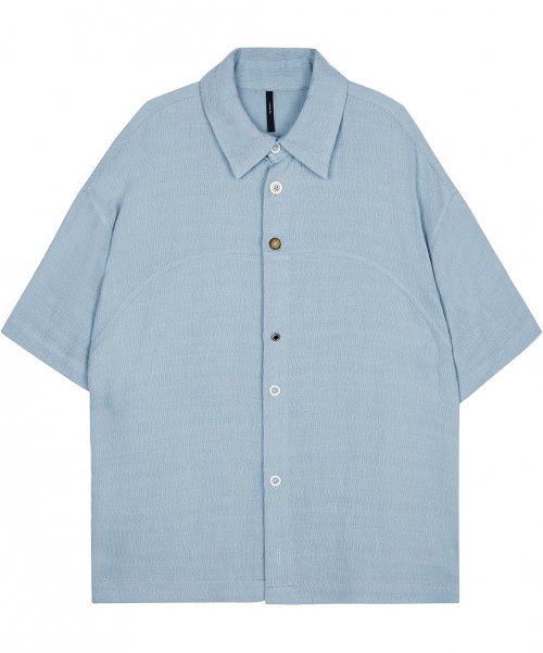MUSINSA | FLAREUP E21 Western Short-sleeved Linen Shirt - Sky Blue