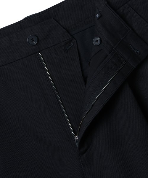 CURVED WIDE CHINO PANTS [BLACK]