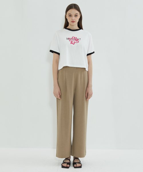 Cool Wide Banding Slacks Brown