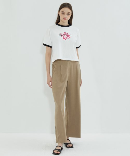 Cool Wide Banding Slacks Brown