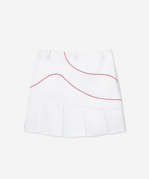 MUSINSA | GOSPHERES W MERMAID PLEATS SKIRT OFF WHITE