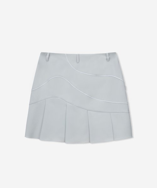 MUSINSA | GOSPHERES W MERMAID PLEATS SKIRT GRAY