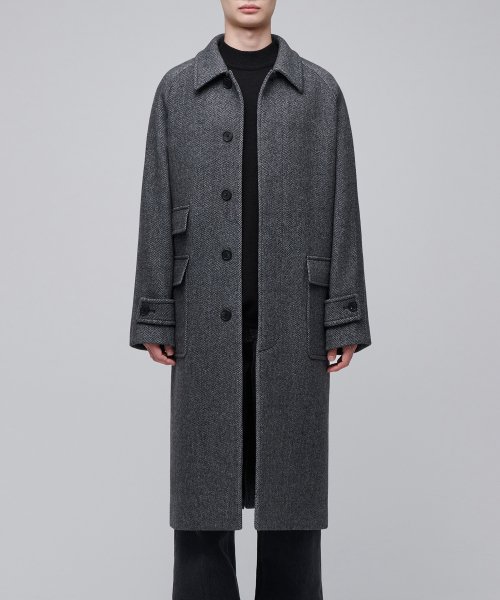 Оверсайз пальто бальмакаан MANTECO в елочку (Dark Gray)