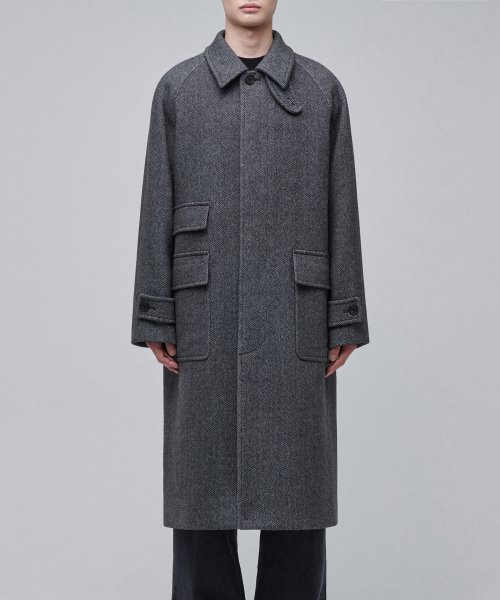 Оверсайз пальто бальмакаан MANTECO в елочку (Dark Gray)