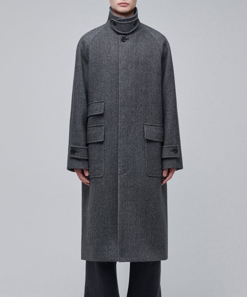 Оверсайз пальто бальмакаан MANTECO в елочку (Dark Gray)