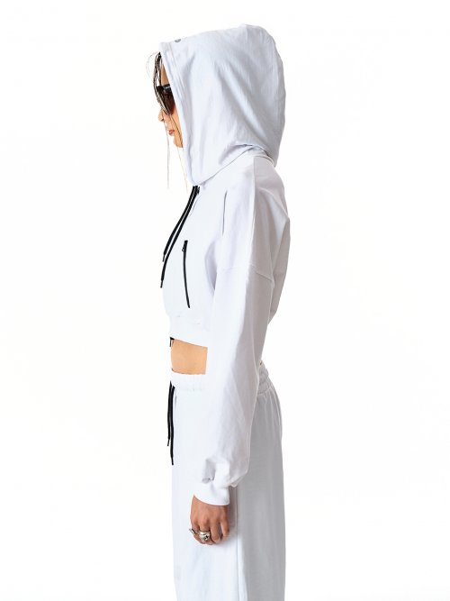 Chain Logo ZIP-UP Hoodie White