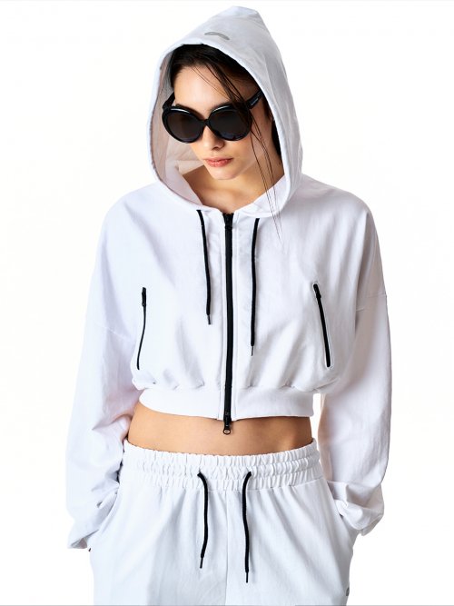 Chain Logo ZIP-UP Hoodie White