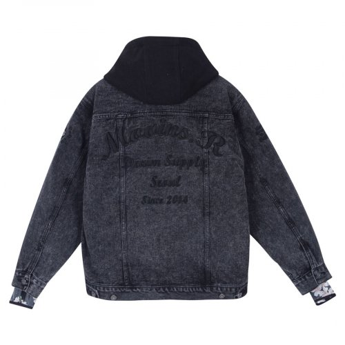AURA SHOOTING STAR STONE WASHED DENIM JACKET