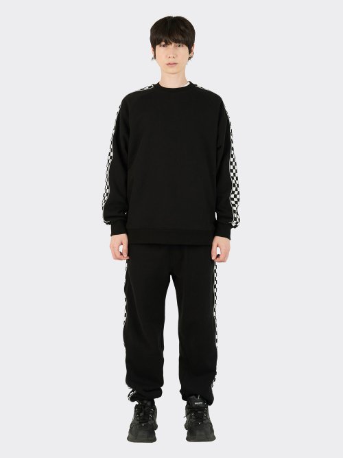 Checkerboard String Sweatpants (Black)