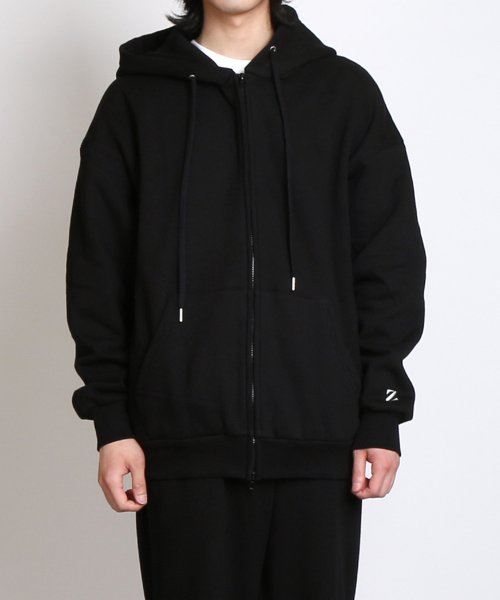 Однотонное короткое худи на молнии с начесом (Black)