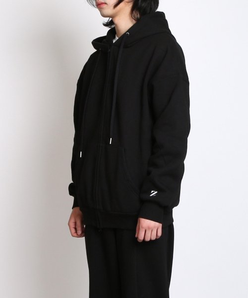 Однотонное короткое худи на молнии с начесом (Black)