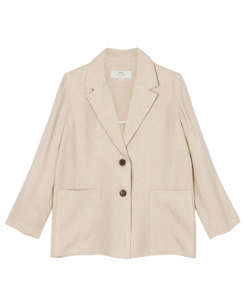 Оверсайз блейзер COLIN07BBG из премиум льна Butter Beige