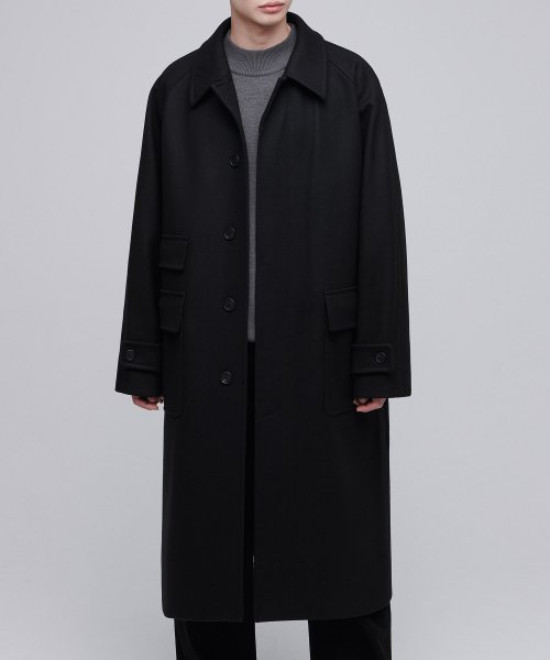 Оверсайз пальто балмакаан из шерсти MTR (Black)