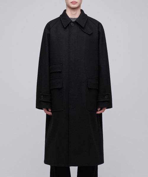 Оверсайз пальто балмакаан из шерсти MTR (Black)