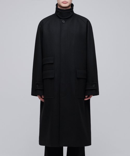 Оверсайз пальто балмакаан из шерсти MTR (Black)