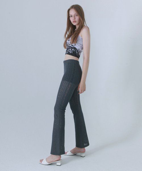 LACE BELL BOTTOM PANTS [GREY]