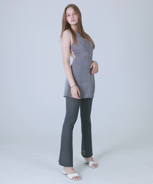 LACE BELL BOTTOM PANTS [GREY]