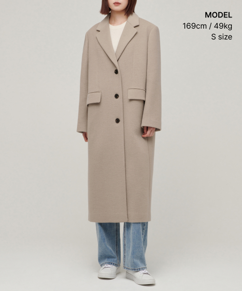 Женское пальто оверсайз из кашемира [Beige]