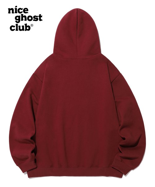 MUSINSA | NICE GHOST CLUB [Fleece-lined] Gummy Bear & Logo Hoodie_Burgundy  (NG2CFUM400A)