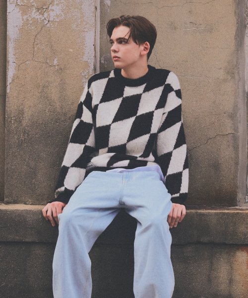VSW Brushed Checker Knit Black