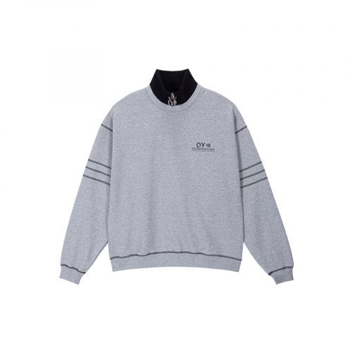 Свитшот на молнии с воротником и строчкой (Grey)