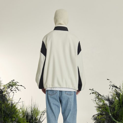 MUSINSA | OY Dirty Painting Knit Sweater Fleece Jacket - Ivory