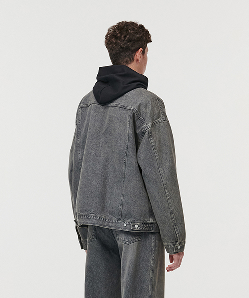 JK013 джинсовка плиссе (Washed Black)