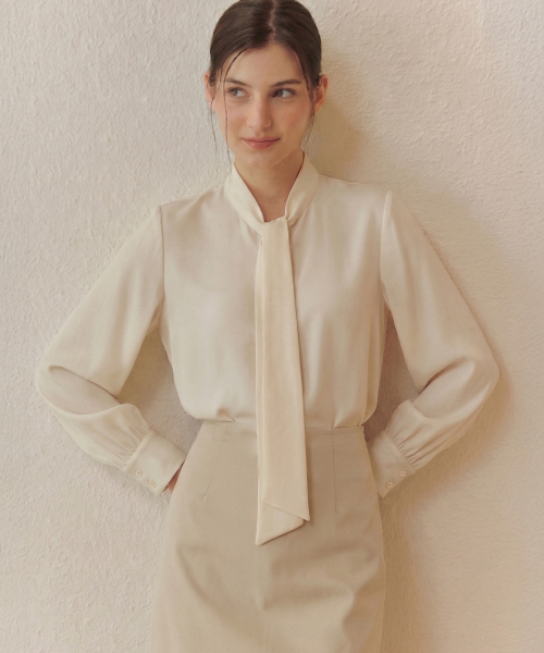 [10COL] TIE BLOUSE