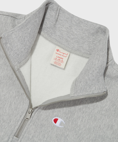 Хаф-зип пуловер Reverse Weave 120 Normal Grey