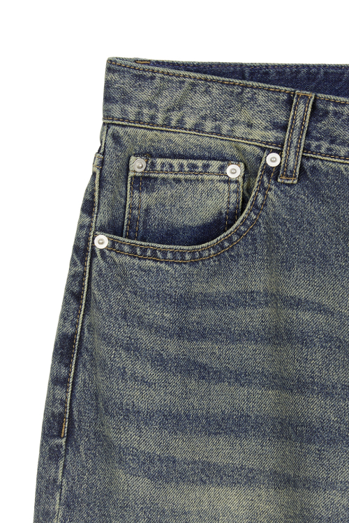 WIDE DENIM PANTS [BLUE]