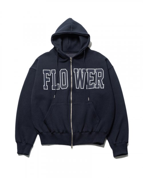 FLOWER ZIP UP HOOD(NAVY)