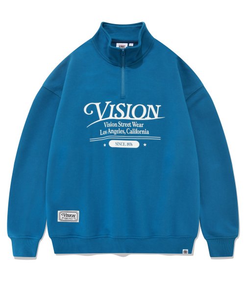VSW Wording Half Zip Up Turkish Blue