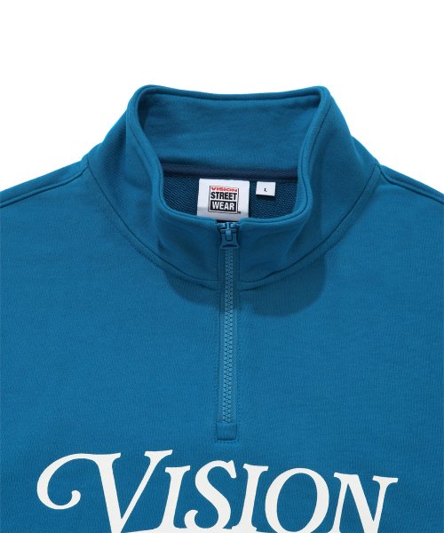 VSW Wording Half Zip Up Turkish Blue