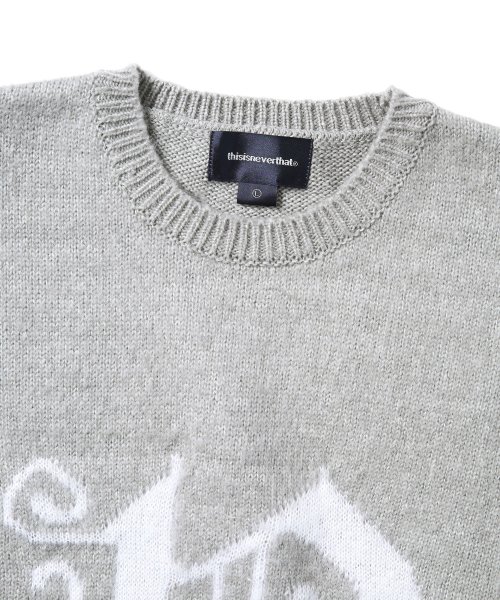 MUSINSA | thisisneverthat® Fortuna N-Logo Sweater Gray