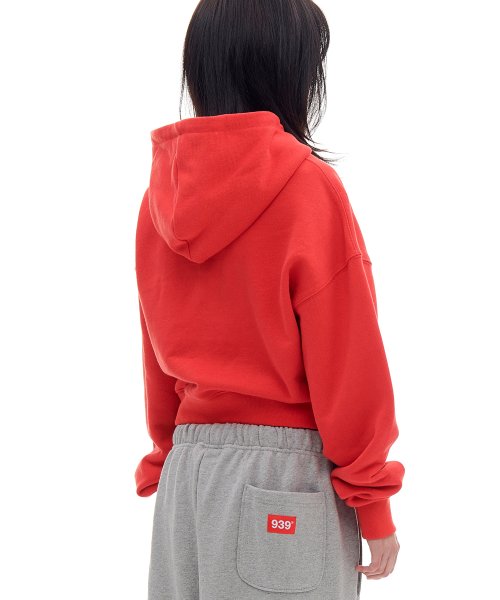 939 LOGO CROP HOOD (RED)