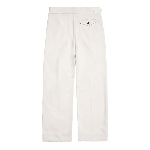 Two Pleats Side Trousers (Ivory)
