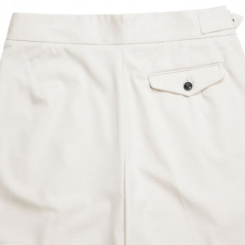 Two Pleats Side Trousers (Ivory)