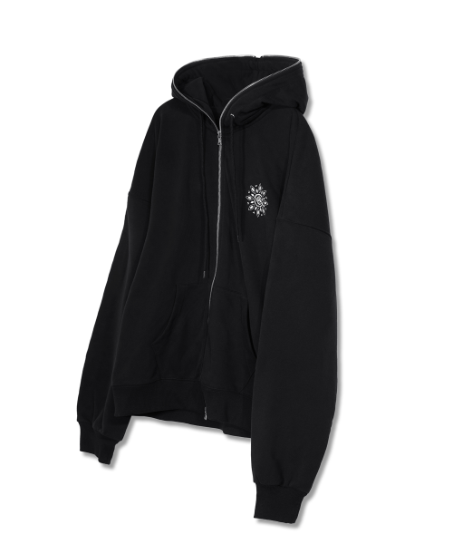 PAISLEY LOGO BANDANA FULL ZIP HOODIE BLACK/RED