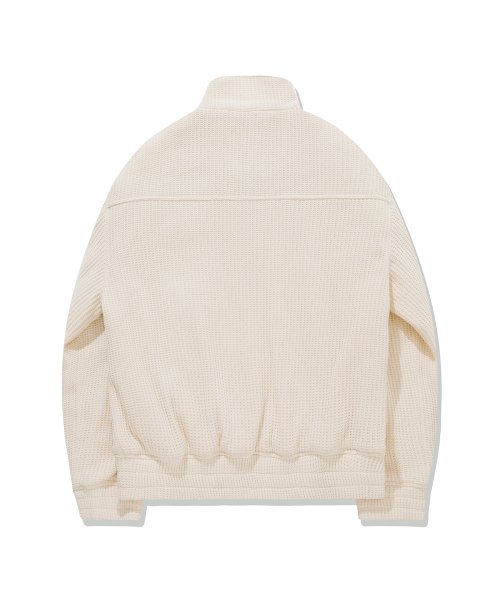 Вафельный блузон с высоким горлом Ivory