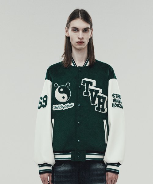 YIN YANG VARSITY JACKET GREEN (VH2DWUB902A)