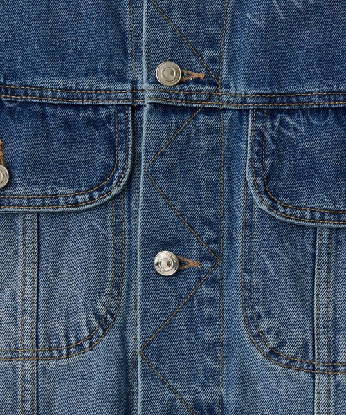 Джинсовка оверсайз с логотипом Washed Denim_Blue