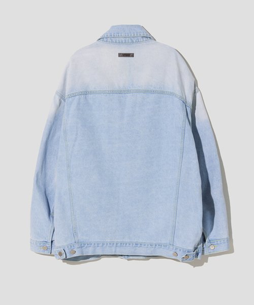 Свободная джинсовка с вареным эффектом_Light Blue