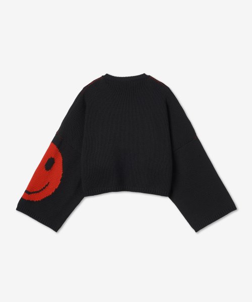 MUSINSA | RAF SIMONS Men's Smiley Oversized Knit - Black / 2248490099