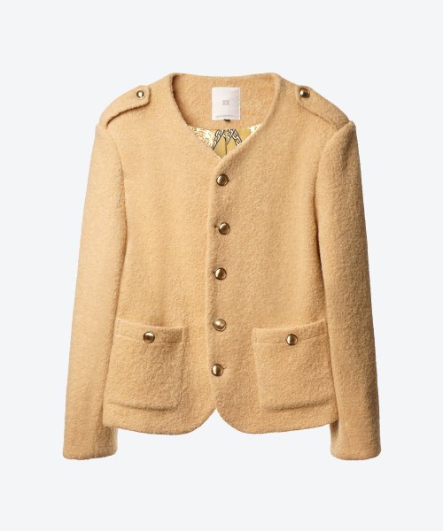 MUSINSA | UNTAGE Wool Blend Bouclé Tweed Jacket (Yellow)_UTO-FB14
